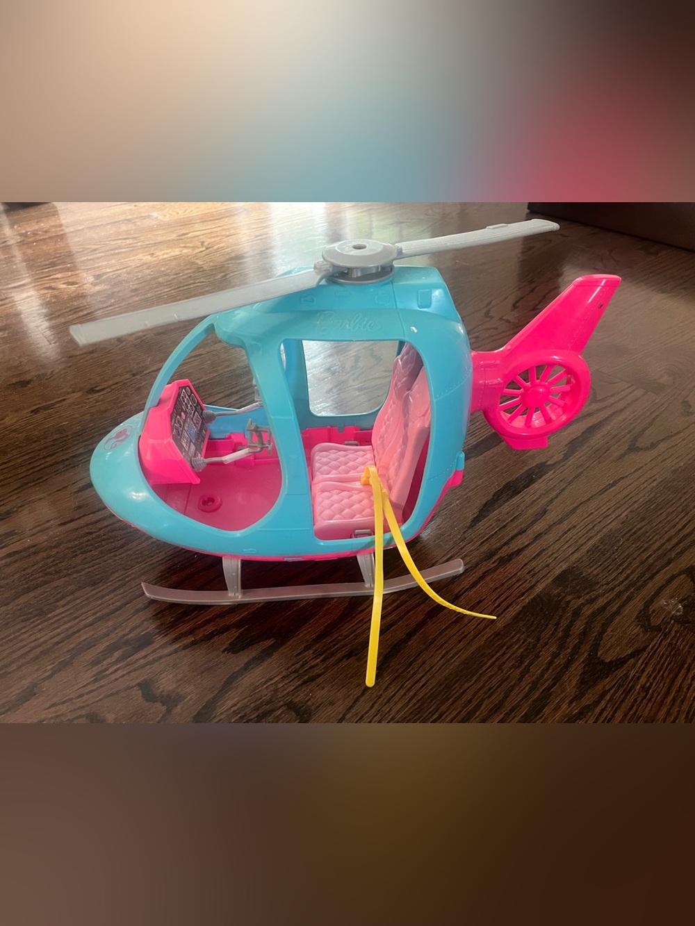 Barbie helicopter toy blue pink